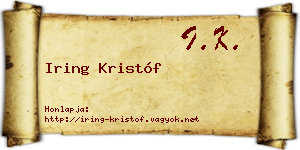 Iring Kristóf névjegykártya