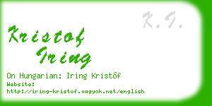 kristof iring business card